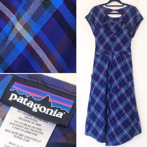 Patagonia Plaid Open Back Midi Dress